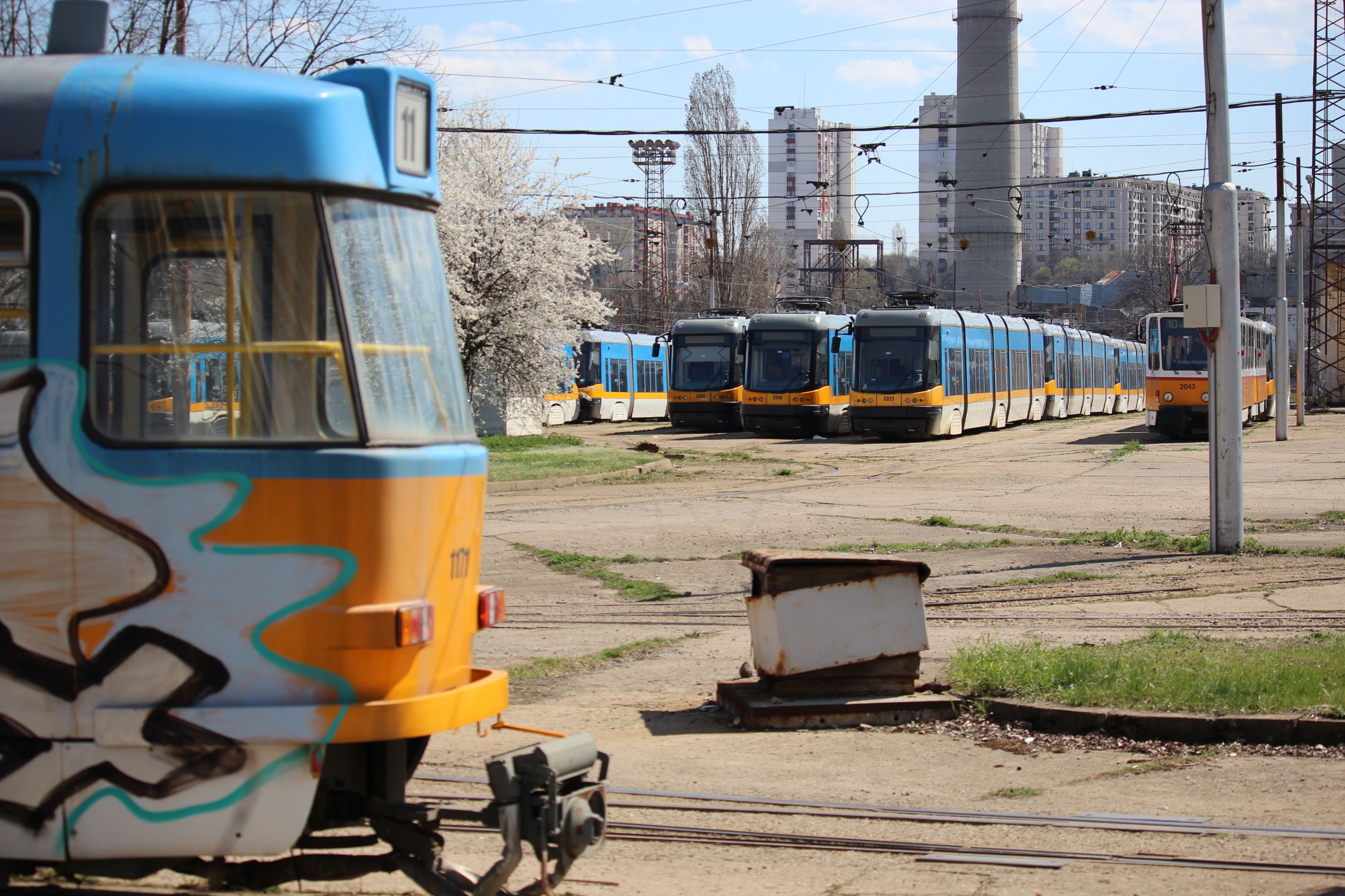 Zajezdnia tramwajowa Krasna poljana (трамвайно депо Красна поляна) w Sofii (24 marca 2024)