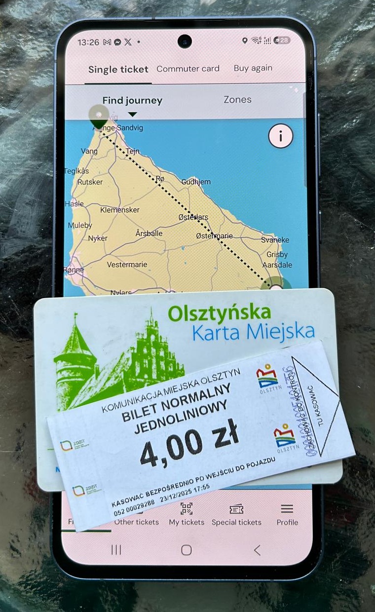 Olsztyńska Karta Miejska w drugiej połowie 2026 roku ma zyskać formę mobilnej aplikacji (na zdjęciu z duńską aplikacją Rejsebillet)